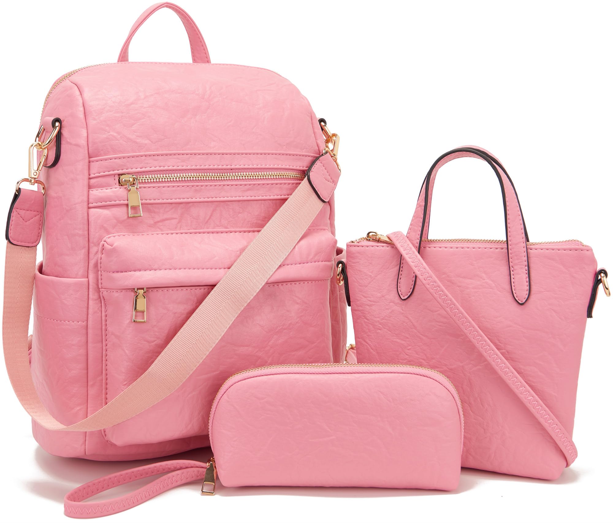 3-delige Rugzak Set – Tas, Crossbody & Portemonnee