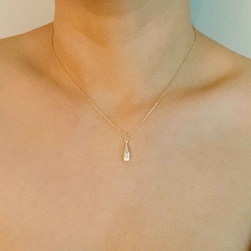 Gouden Champagne Hanger Ketting