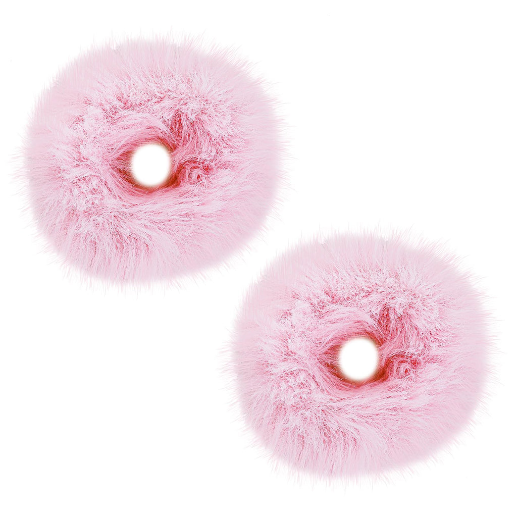 Pompom Scrunchies Set – Fluffy Haarelastieken