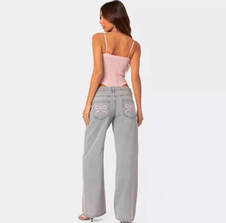 Losse Retro Print Jeans