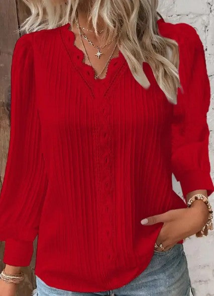 Chiffon Blouse met Kanten Details