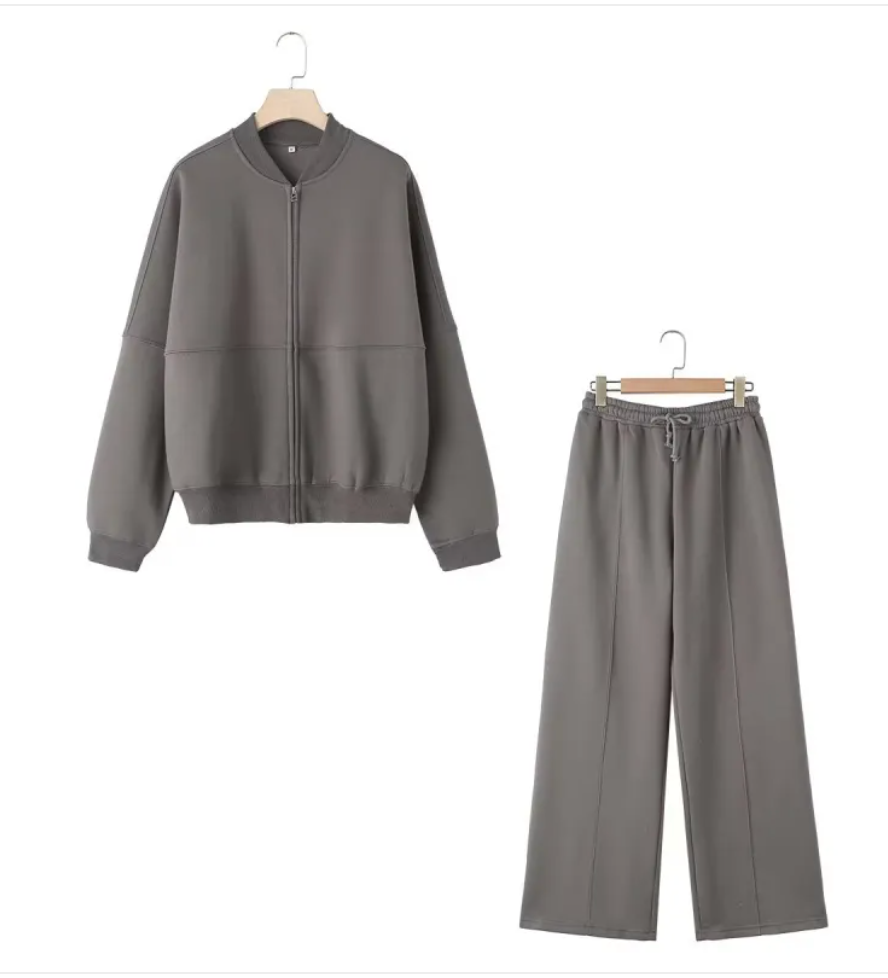 Flanellen Broekenpak – Bomber Jacket & High Waist Broek