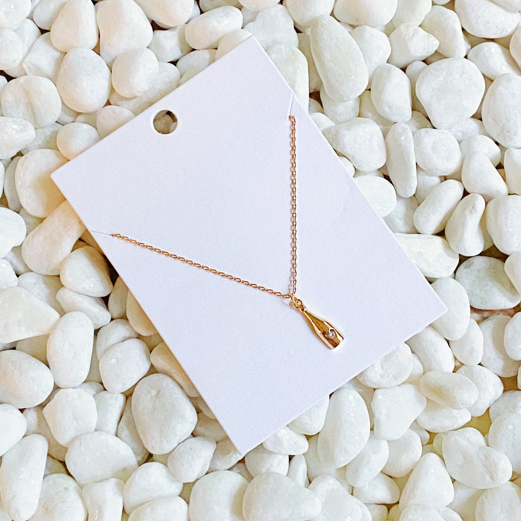 Gouden Champagne Hanger Ketting