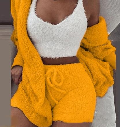 3-Delig Pluche Loungewear Set – Zacht & Stijlvol