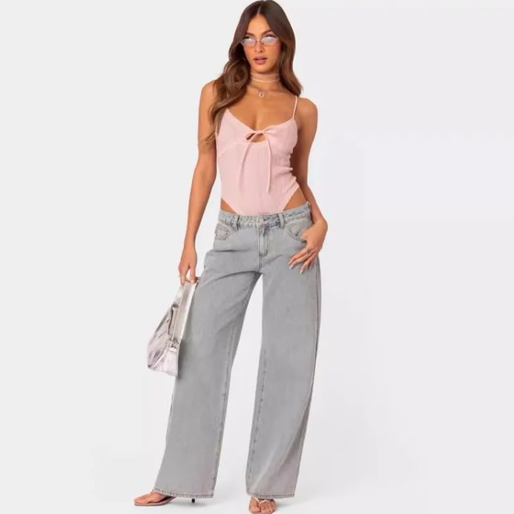 Losse Retro Print Jeans