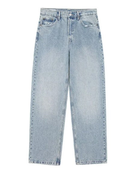 Jeans met Scheuren en Decoratieve Details