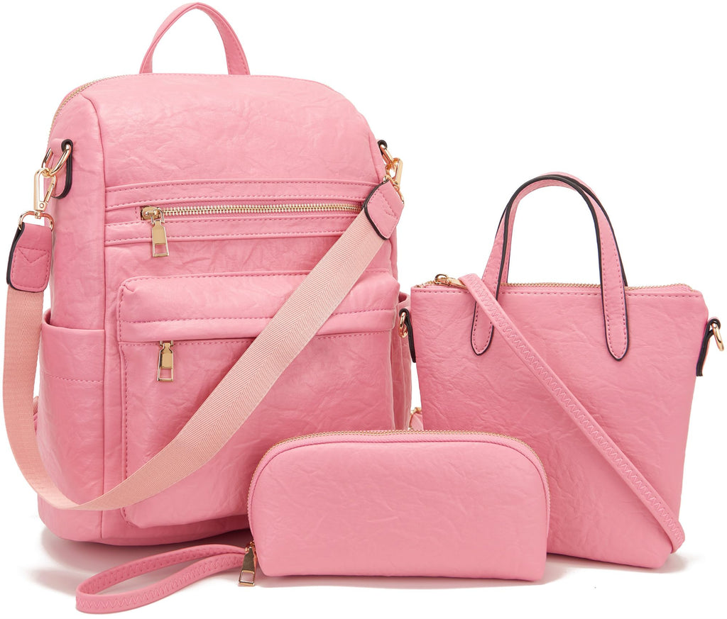 3-delige Rugzak Set – Tas, Crossbody & Portemonnee