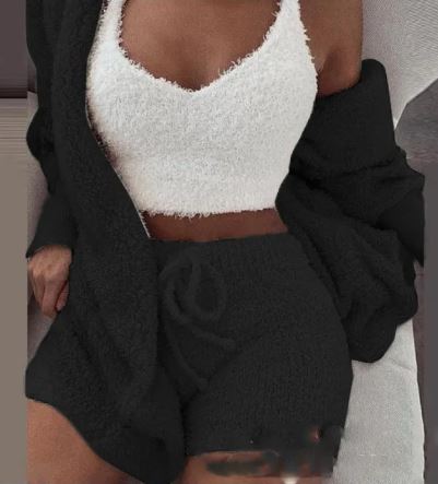 3-Delig Pluche Loungewear Set – Zacht & Stijlvol