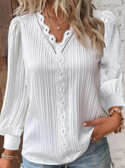 Chiffon Blouse met Kanten Details