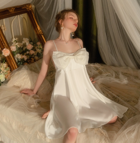 Witte Cami Strikjurk - Zijden Zomerjurk