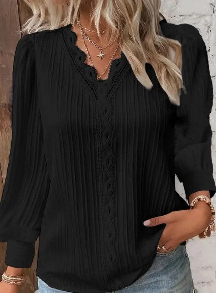 Chiffon Blouse met Kanten Details