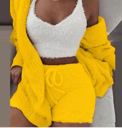 3-Delig Pluche Loungewear Set – Zacht & Stijlvol